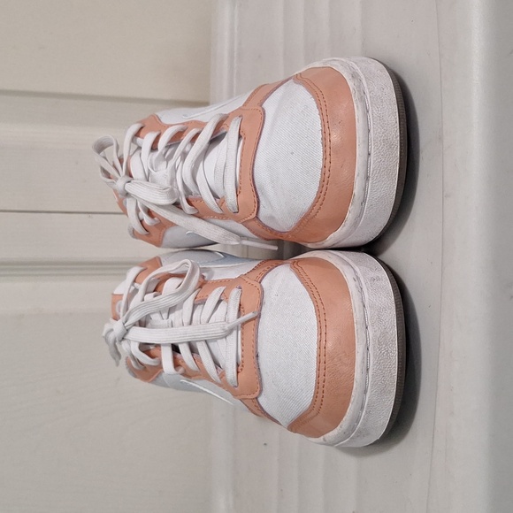 Nike "Court Borough 2" low casual sneakers - 6Y - peach/white canvas/leather - Picture 2 of 10